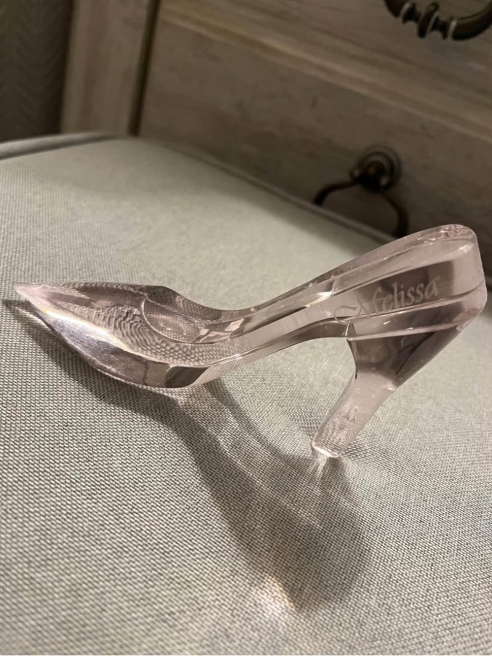 Pink Crystal Shoe Decor Melissa Engraving